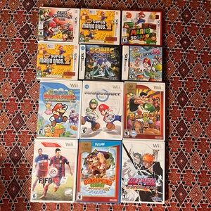 Lot of 12 Nintendo DS Wii Wii U Original Cases Artwork‎ Manuals No Games